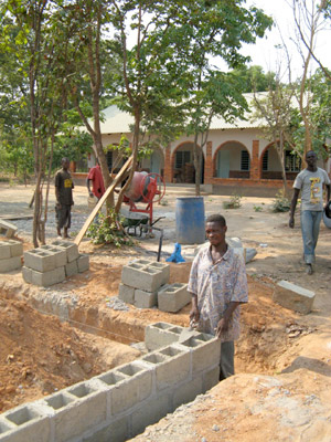 Library foundations being built