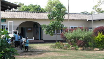 Freshly painted school building